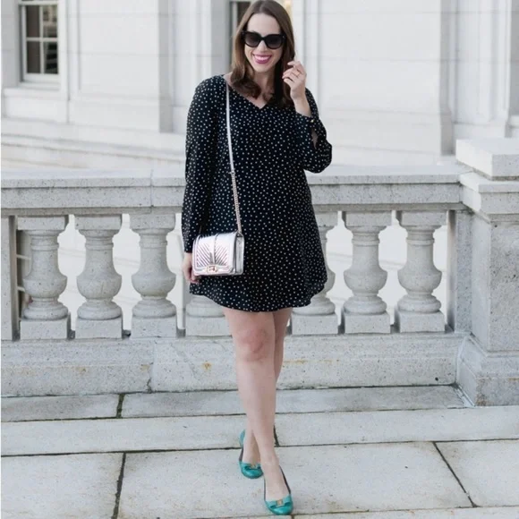 Madewell Star Silk Button Back Dress - Black - Small - Picture 12 of 15